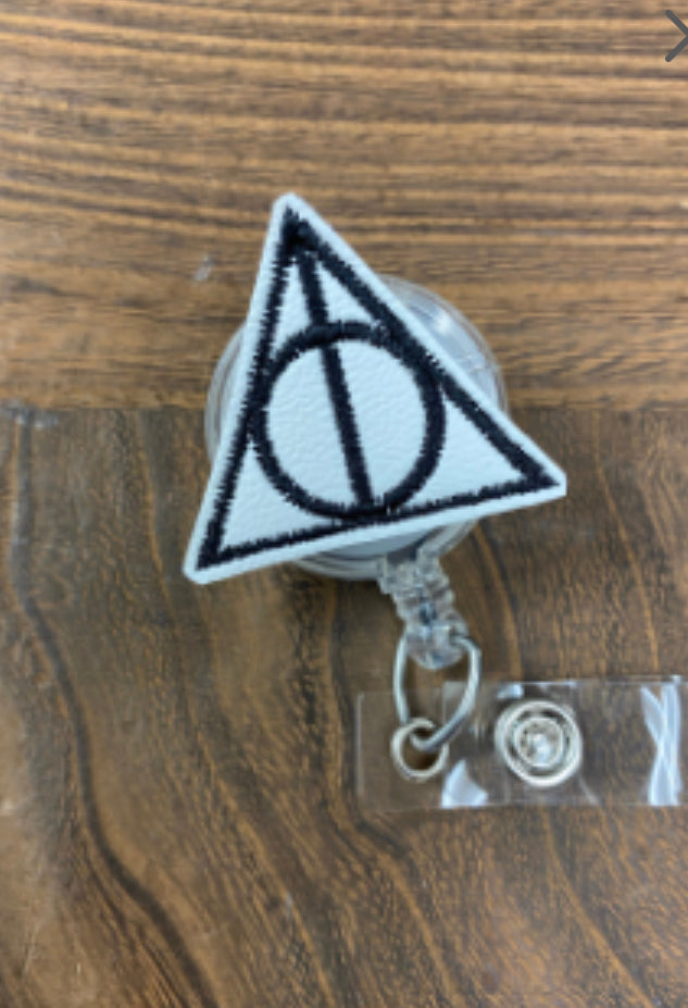 Deathly Hallows Emblem Name Tag Retractable Badge Reel