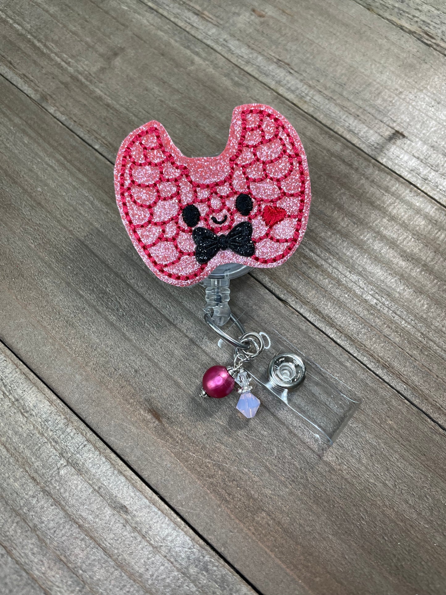 Happy Thyroid Organ Retractable Badge Reel