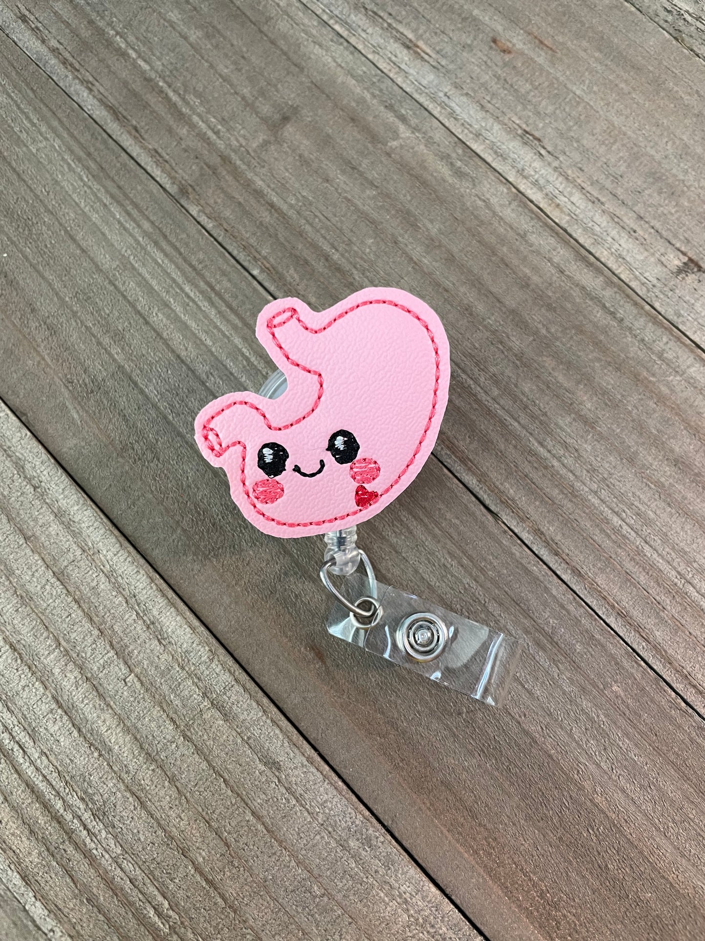 Happy Stomach Organ Retractable Badge Reel