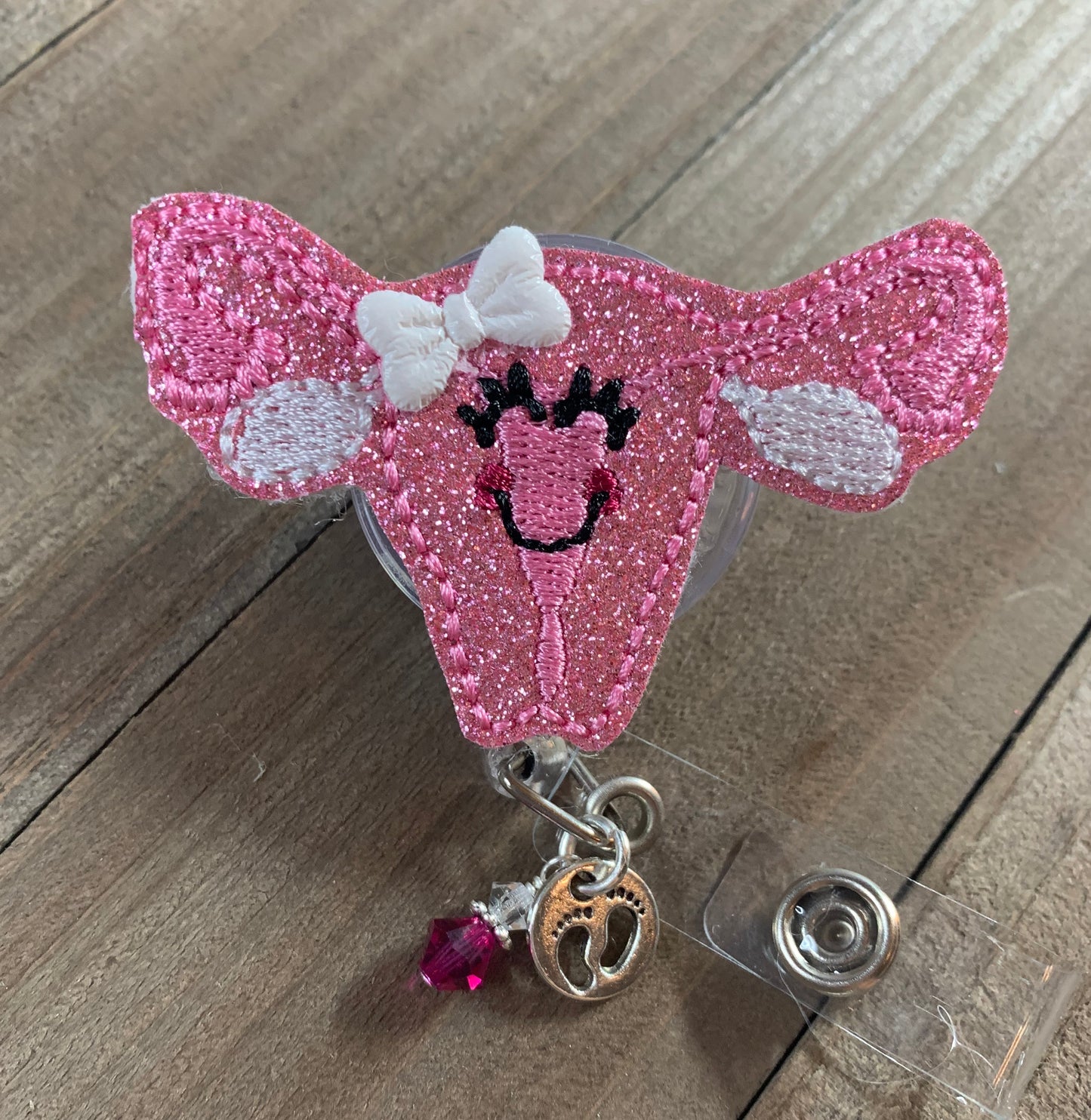 Happy Uterus  Labor and Delivery Retractable Badge Reel