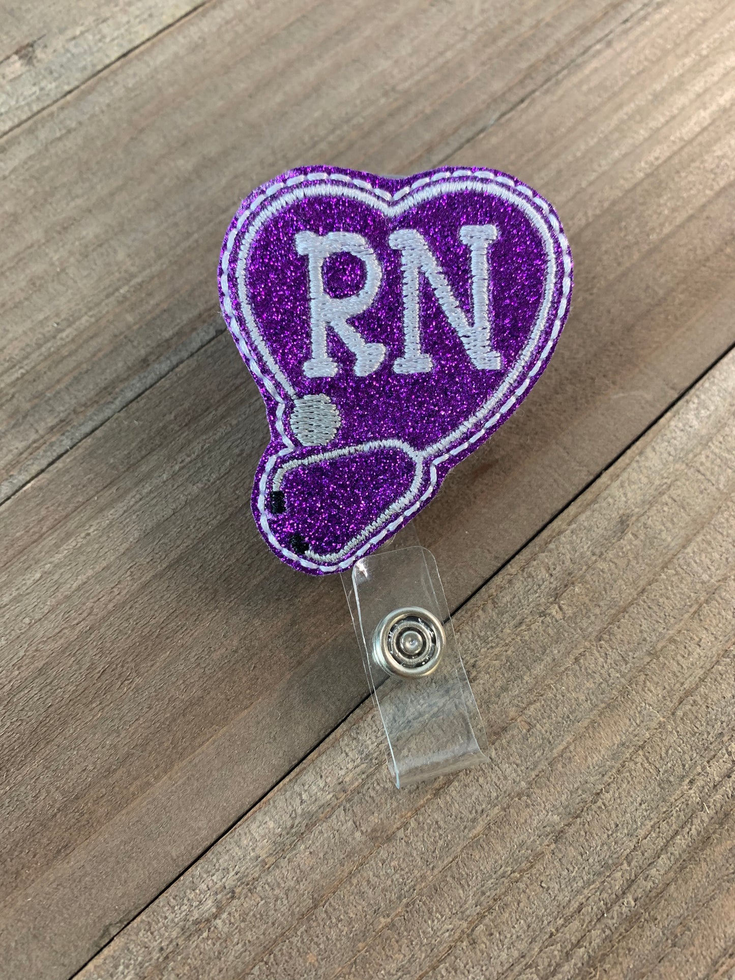 Stethoscope Heart Title RN Retractable Badge Reel