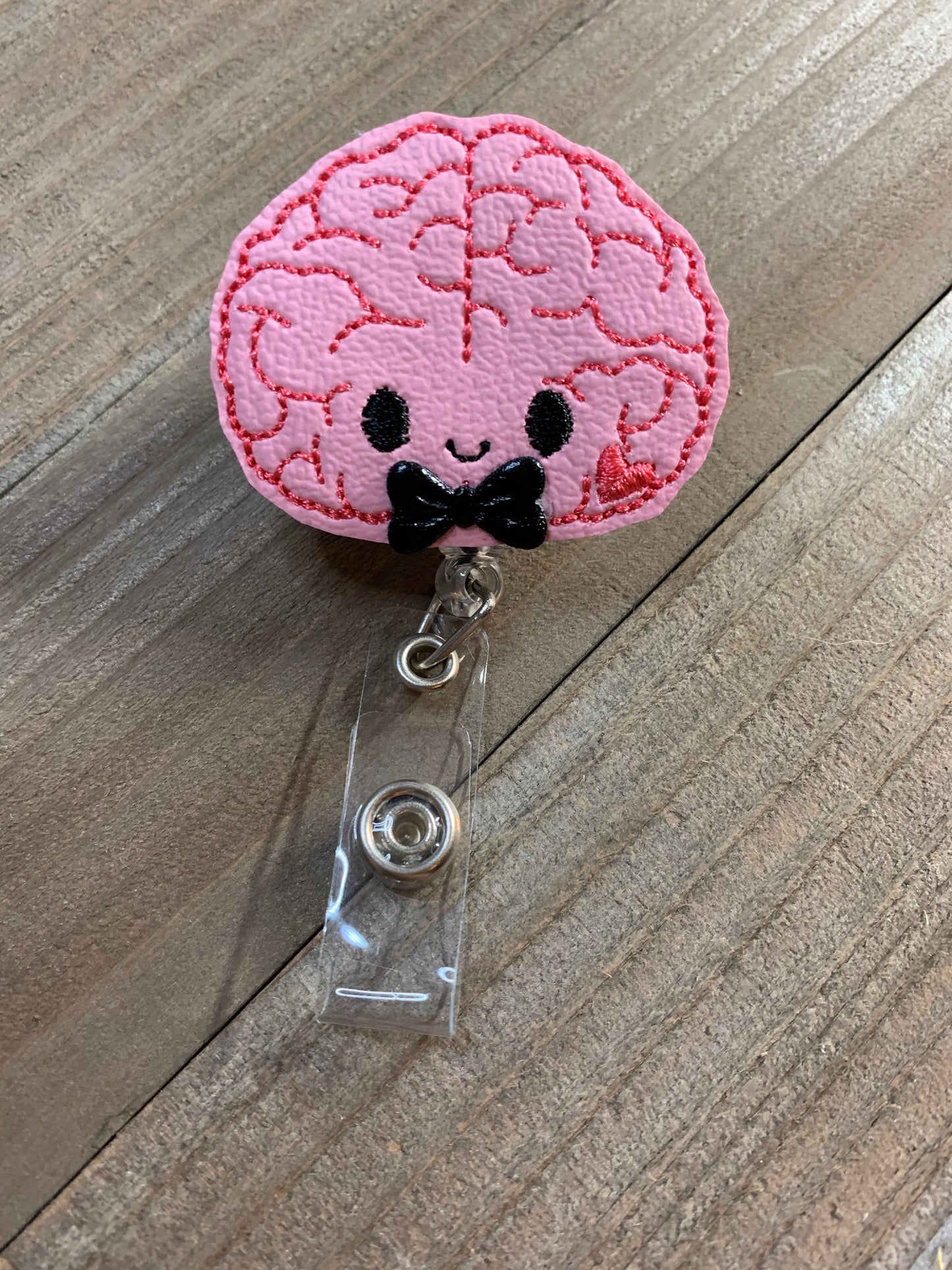 Happy Brain Organ Retractable Badge Reel