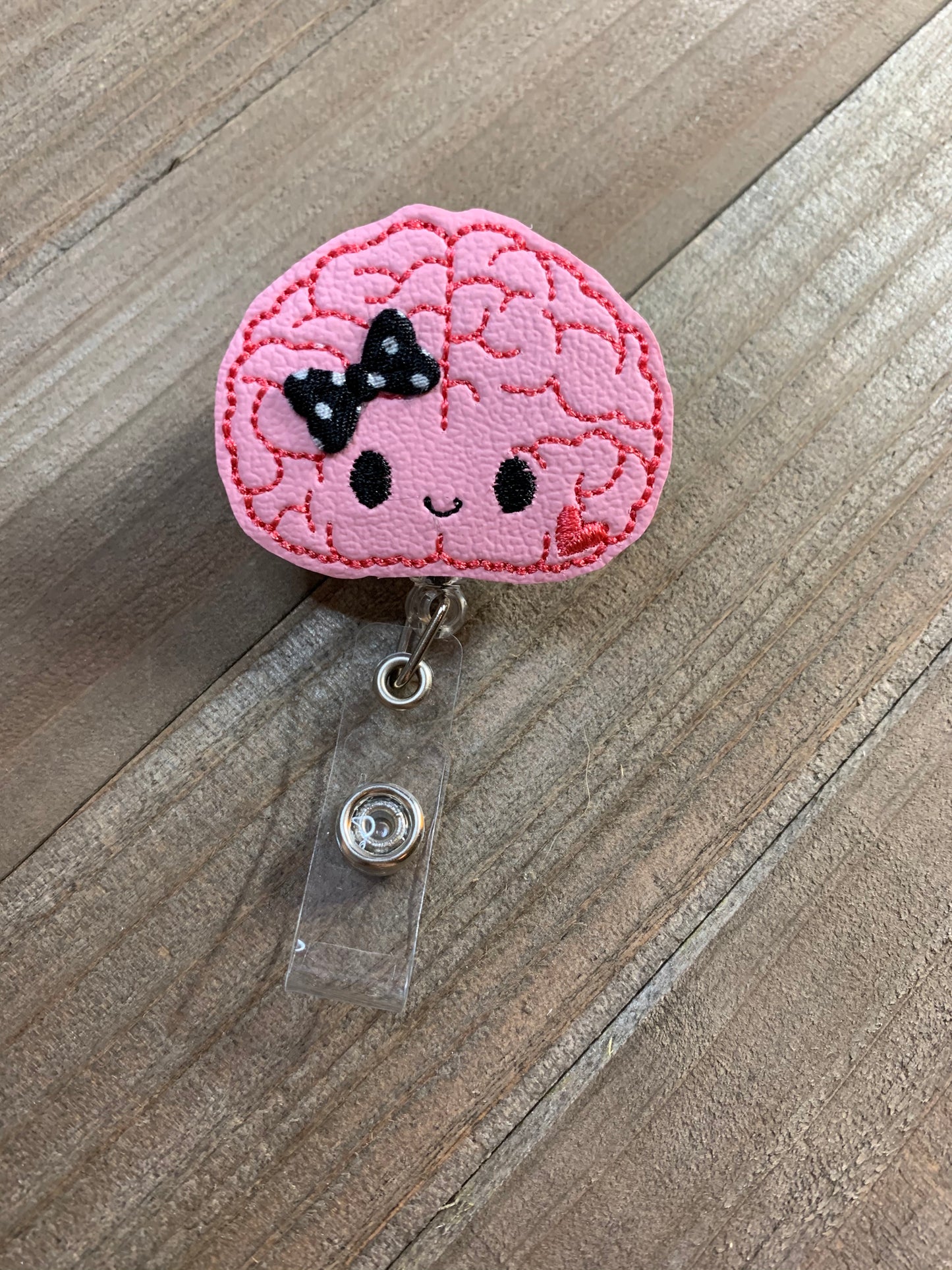 Happy Brain Organ Retractable Badge Reel