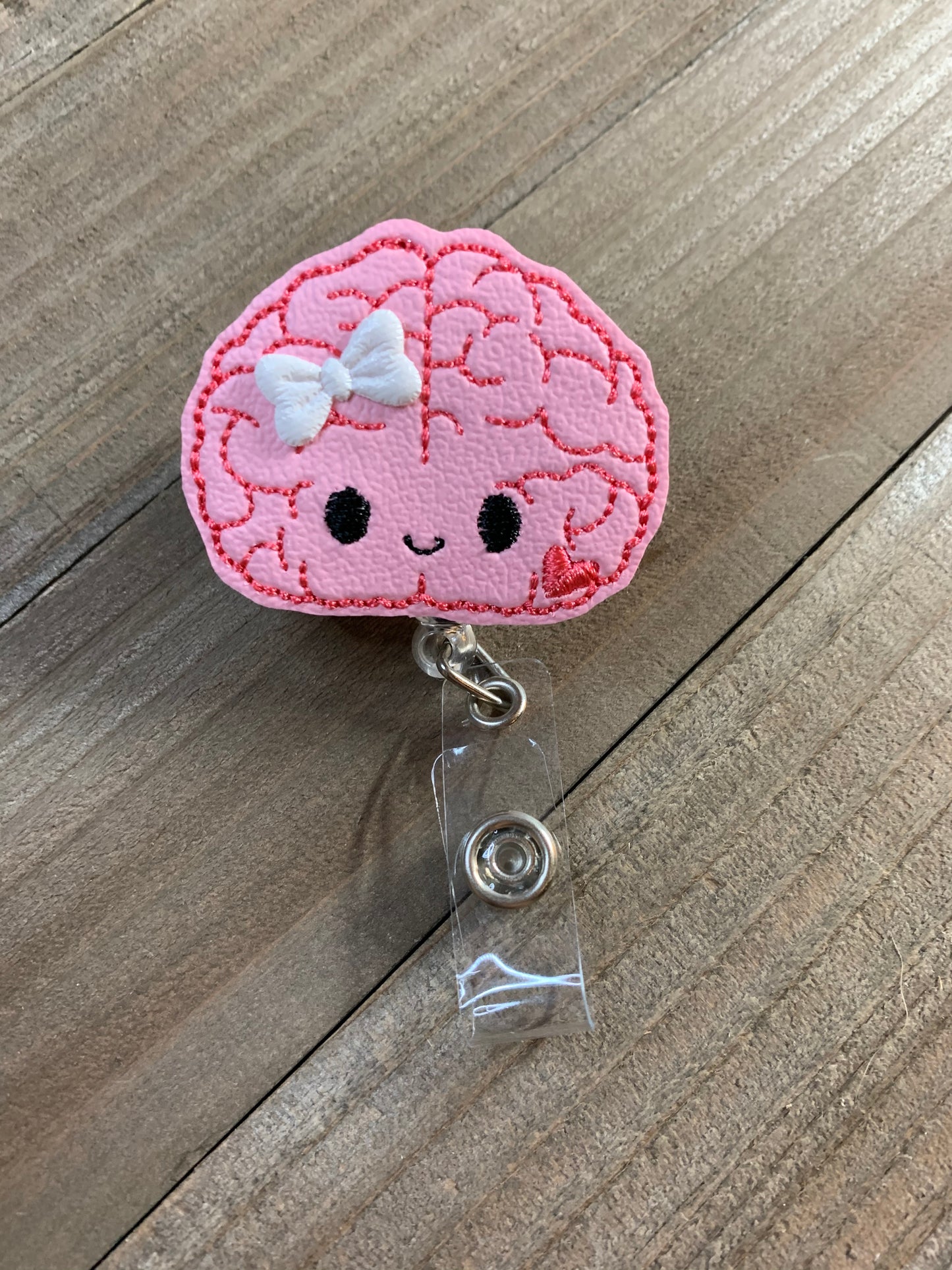 Happy Brain Organ Retractable Badge Reel