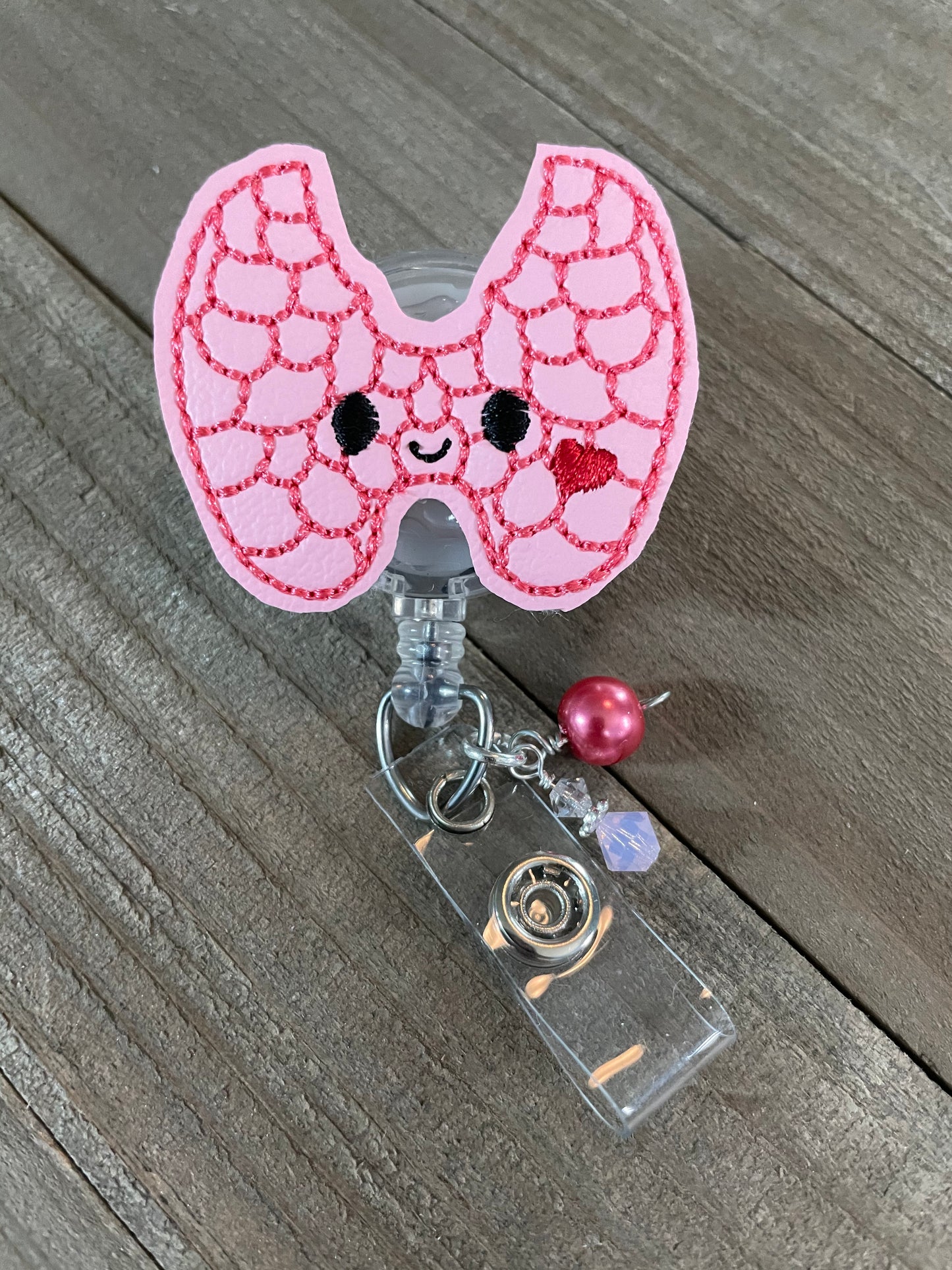 Happy Thyroid Organ Retractable Badge Reel