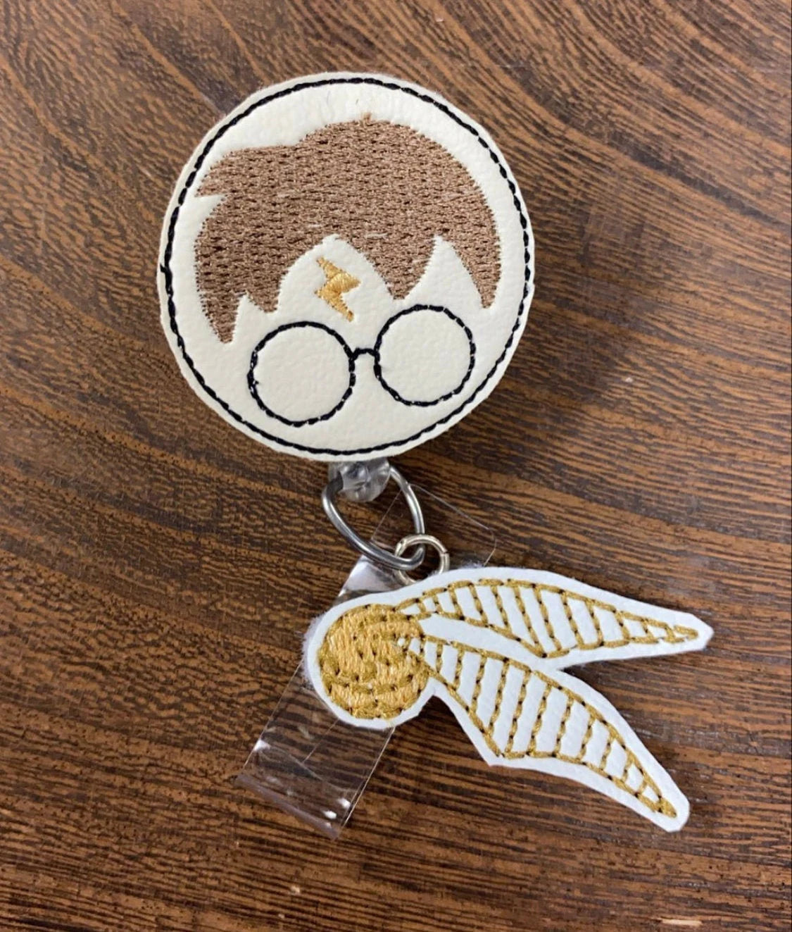 Harry Potter with Golden Snitch Name Tag Retractable Badge Reel