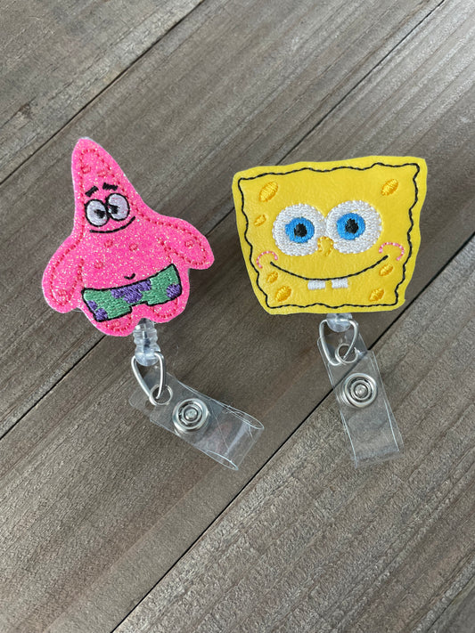 Patrick Sponge Bob Square Pants Retractable Badge Reel Name Tag