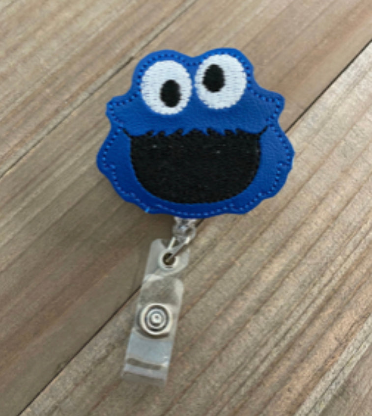 Cookie Monster Sesame Street Morning Cartoon Character Retractable Badge Reel Name Tag