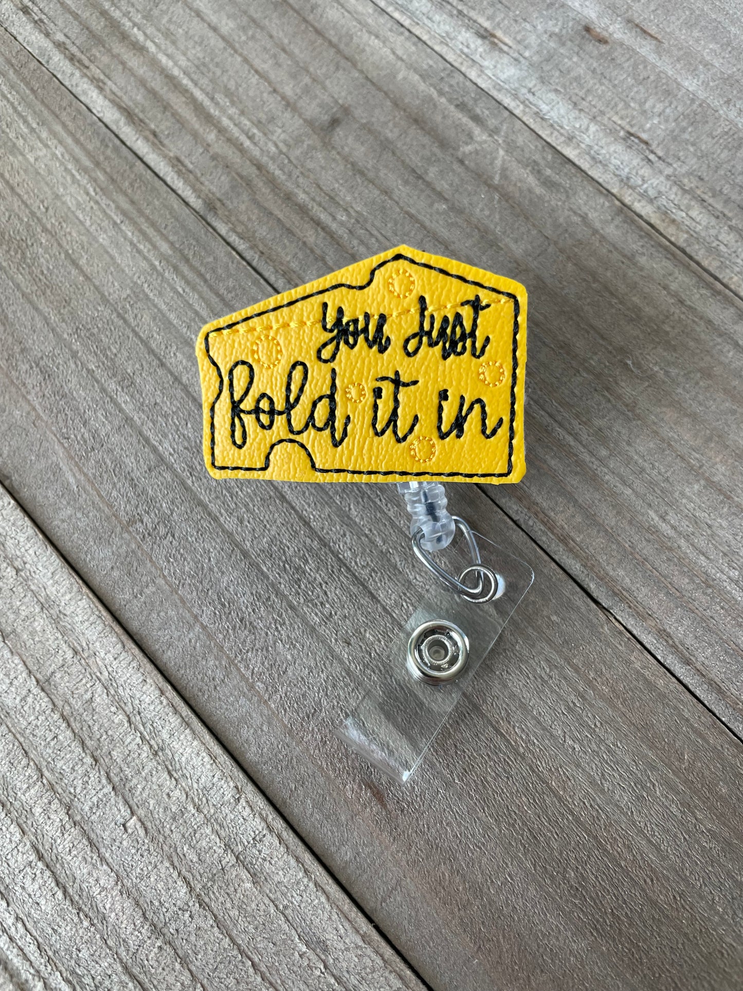 Fold in the Cheese Schitt's Creek Retractable Badge Reel Name Tag