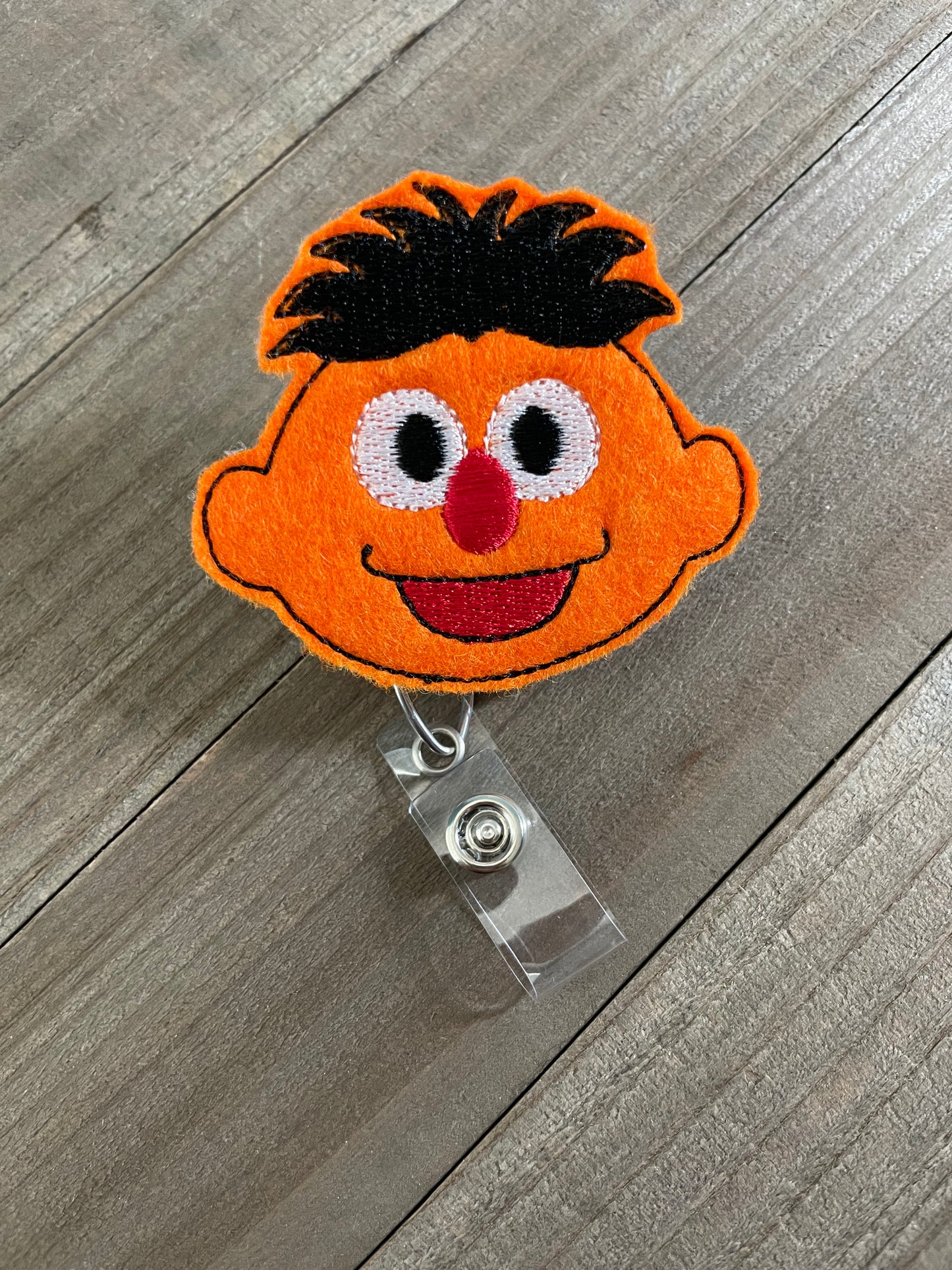 Ernie Sesame Street Morning Cartoon Character Retractable Badge Reel Name Tag