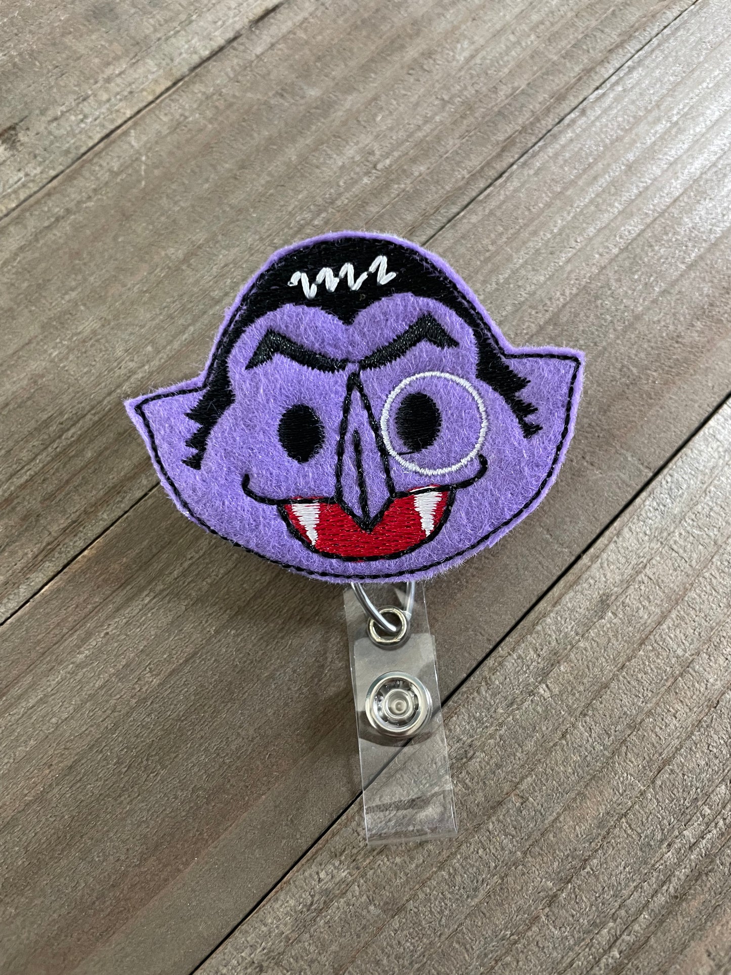 The Count Sesame Street Morning Cartoon Character Retractable Badge Reel Name Tag