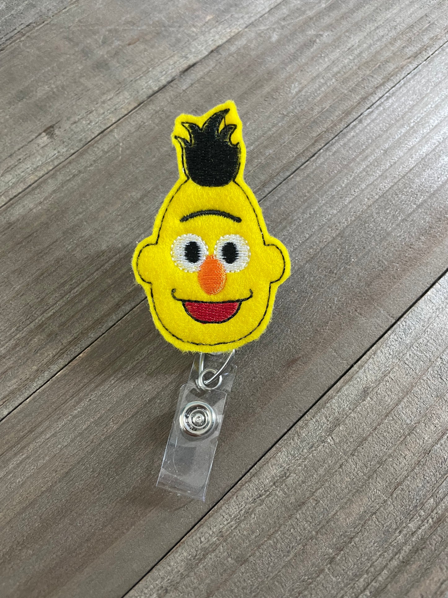 Burt Sesame Street Morning Cartoon Character Retractable Badge Reel Name Tag