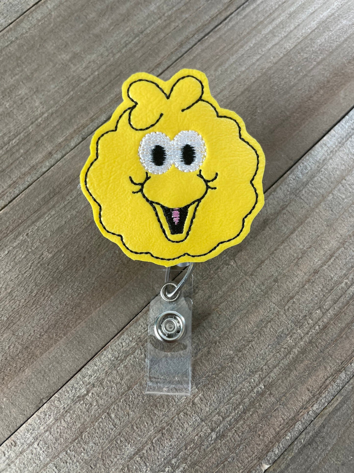 Big Bird Sesame Street Morning Cartoon Character Retractable Badge Reel Name Tag