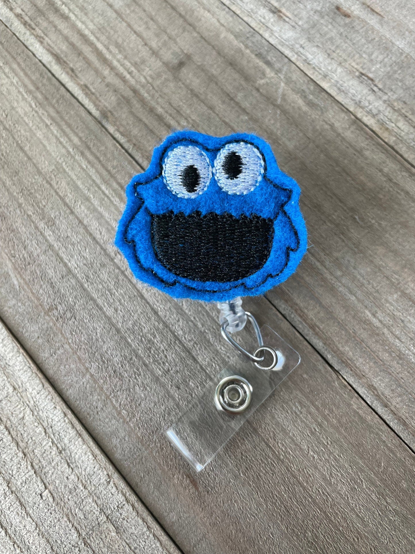 Cookie Monster Sesame Street Morning Cartoon Character Retractable Badge Reel Name Tag