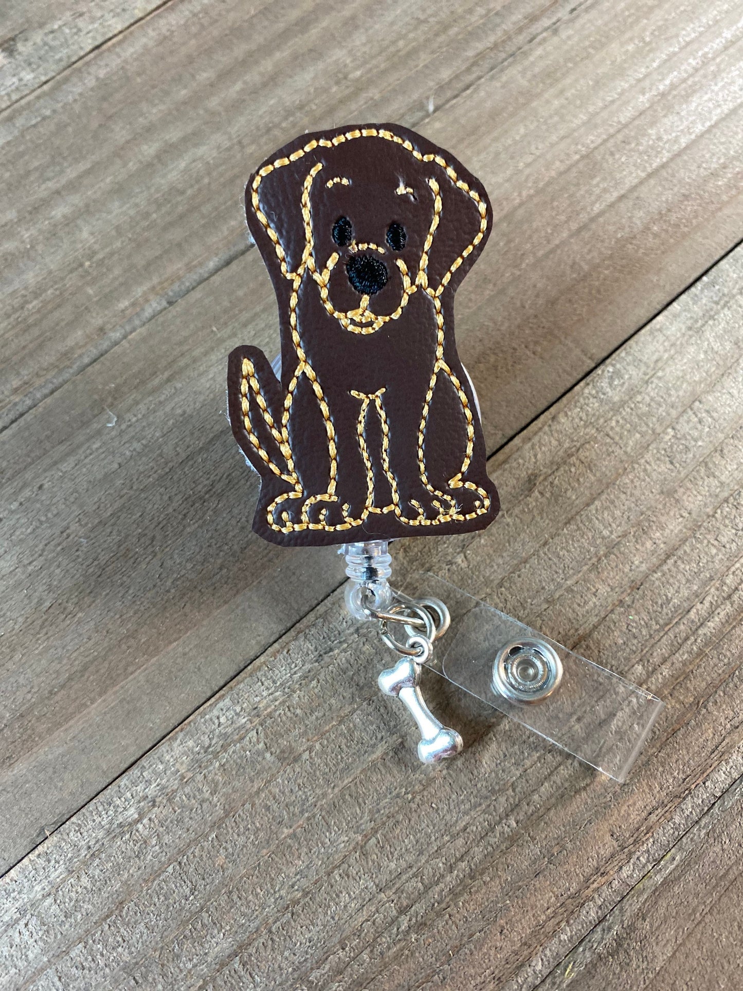 Dog Breed Badge Reel Name Tag Holder