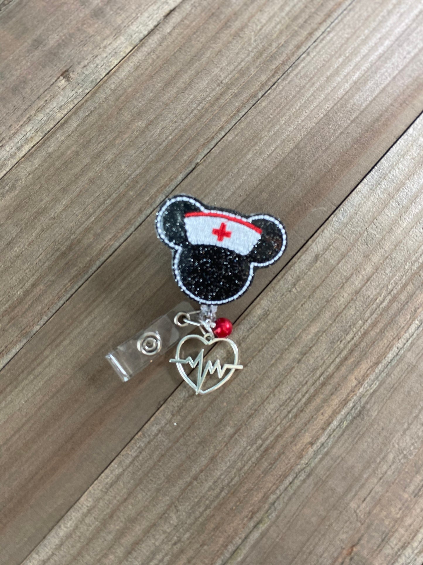 Nurse Mrs. Mouse Retractable Badge Reel