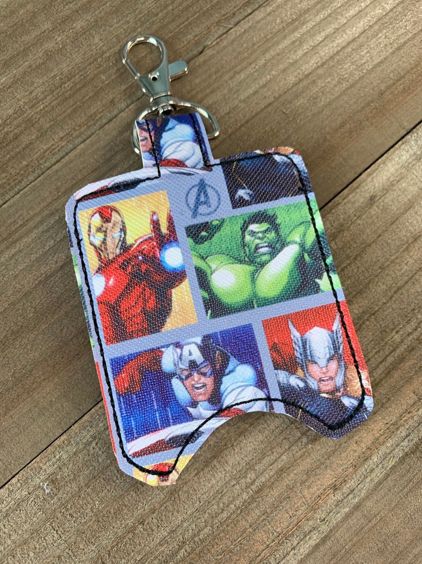 Superhero Sanitizer Holder Keychain Backpack Charm