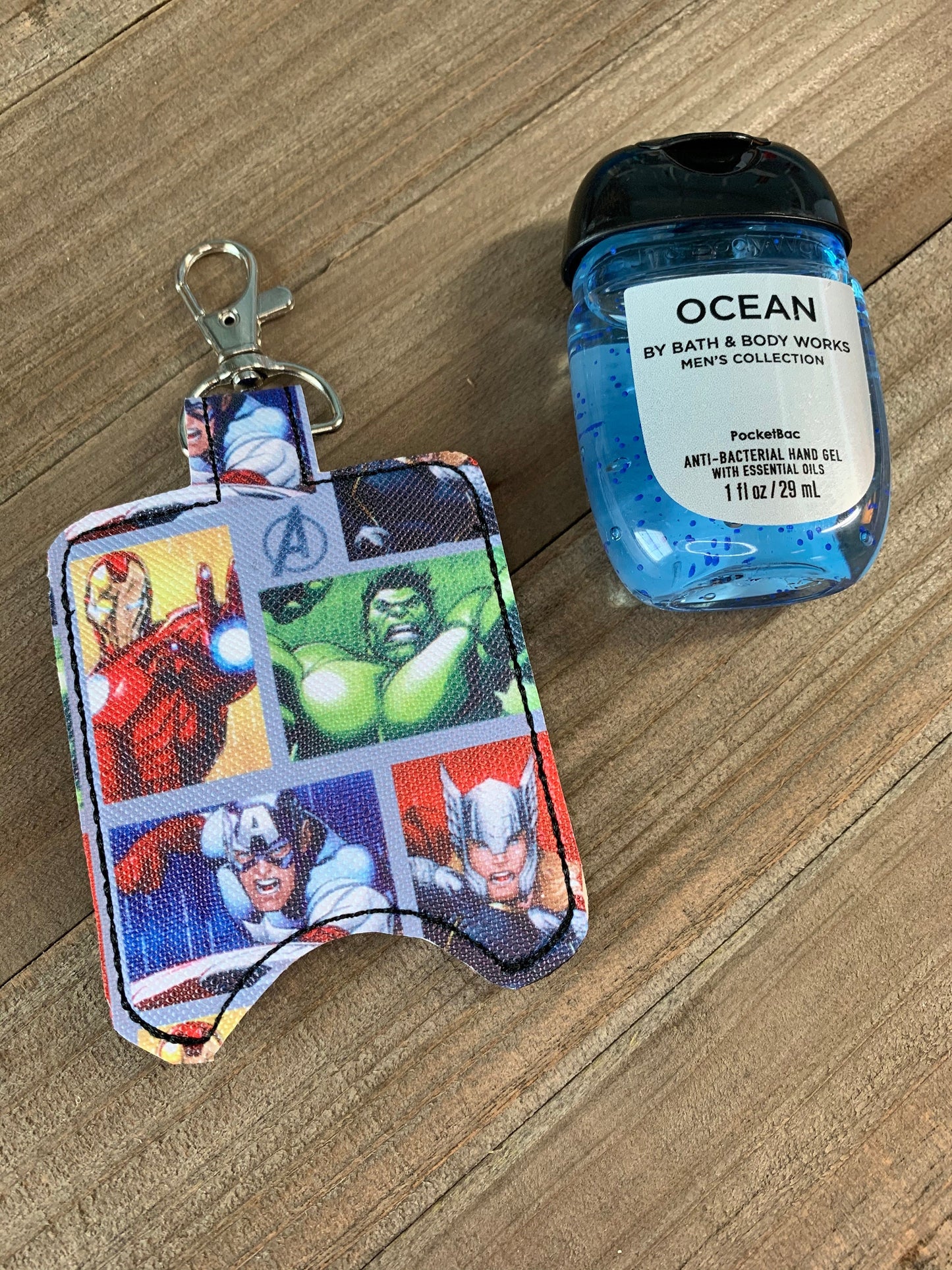 Superhero Sanitizer Holder Keychain Backpack Charm