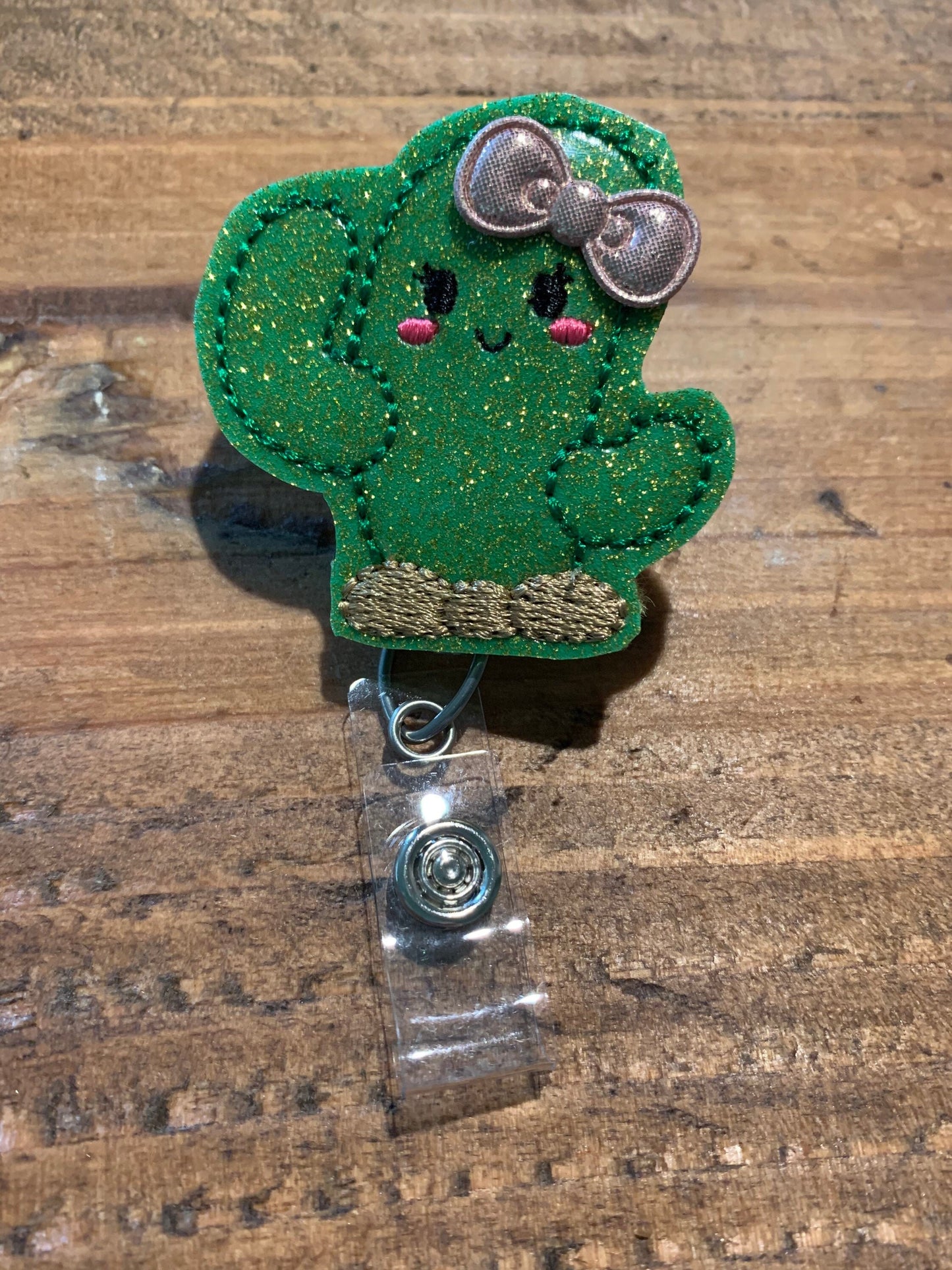 Cactus Succulent Retractable Badge Reel