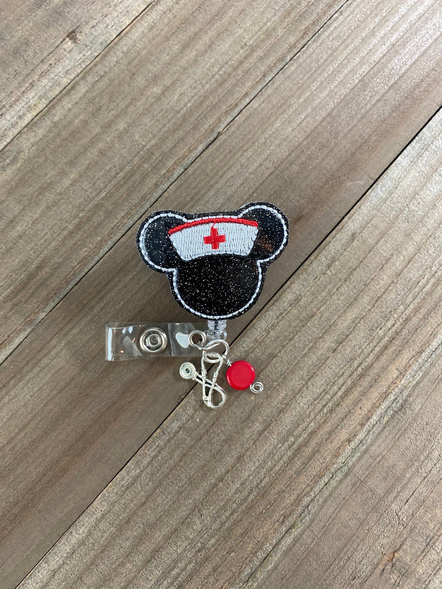 Nurse Mrs. Mouse Retractable Badge Reel