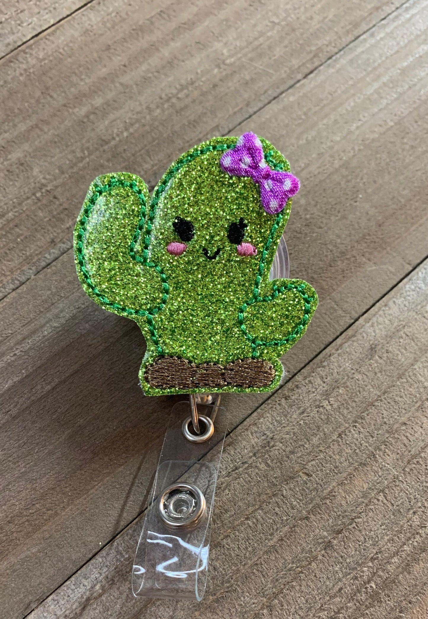 Cactus Succulent Retractable Badge Reel