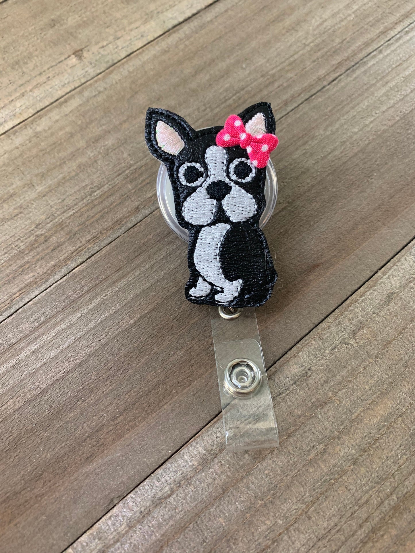 Dog Breed Badge Reel Name Tag Holder