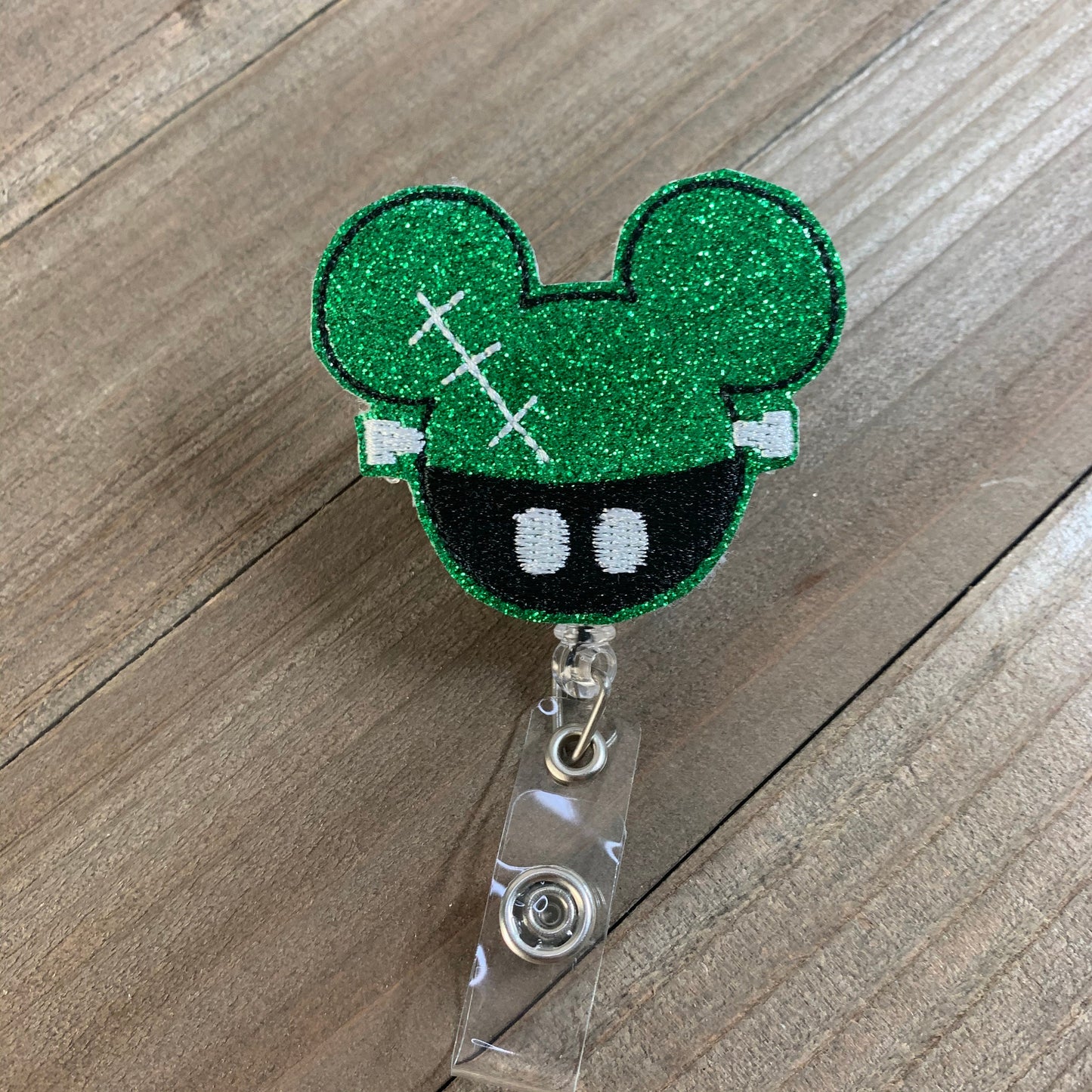 Spooky Frankenstine Mr. Mouse Retractable Badge Reel