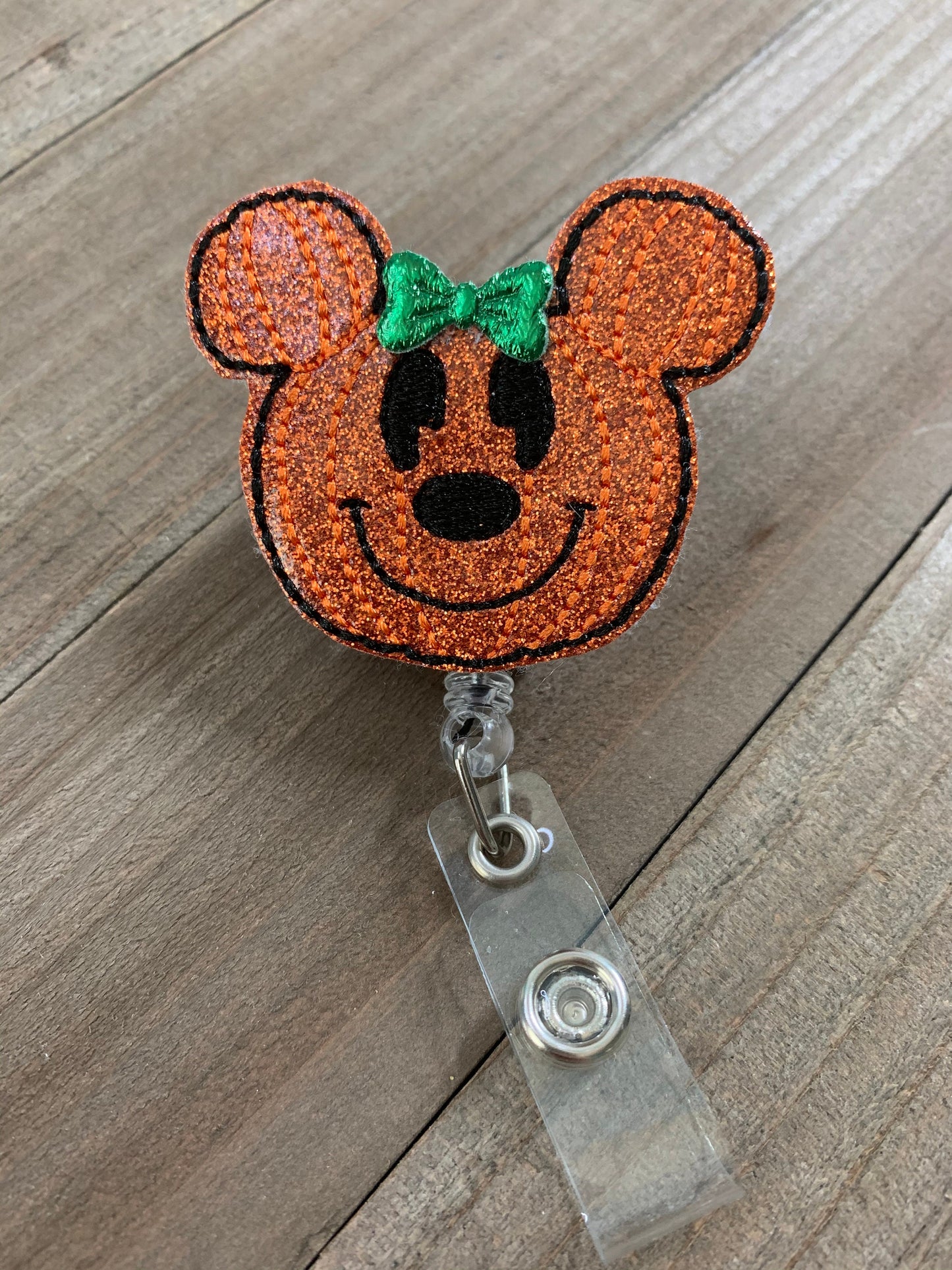 Spooky Pumpkin Mr Mouse Retractable Badge Reel