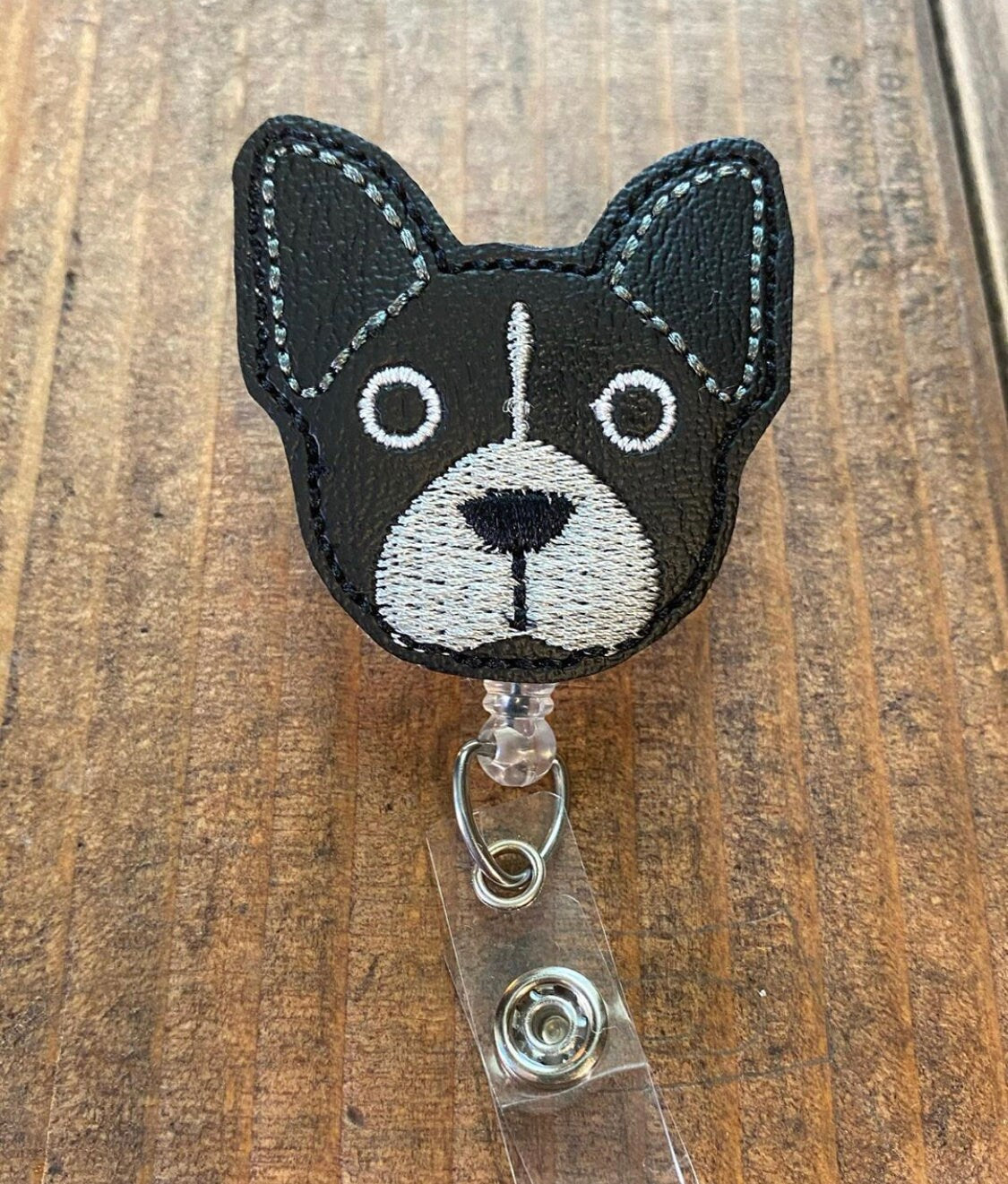 Dog Breed Badge Reel Name Tag Holder