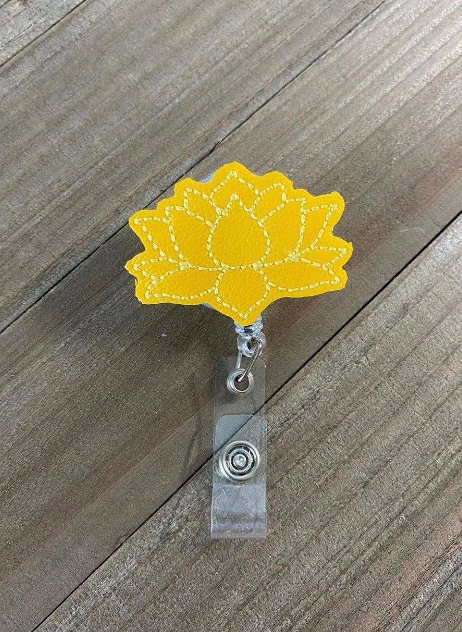 Lotus Flower Retractable Badge Reel