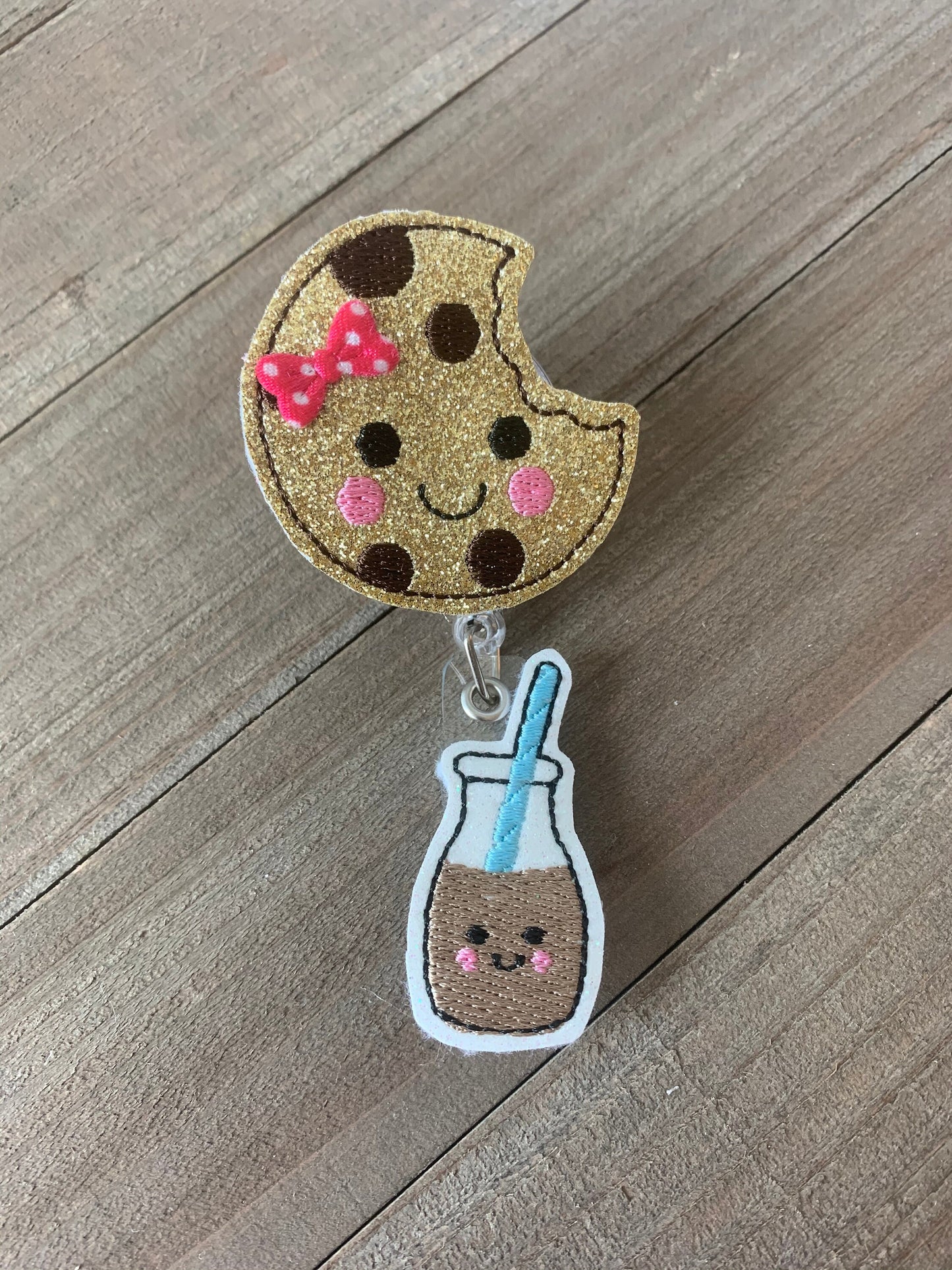 Milk and Cookies Retractable Badge Reel