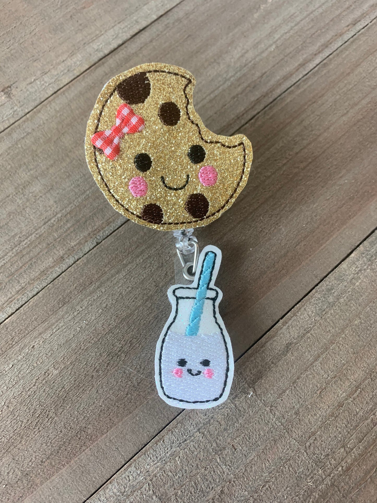 Milk and Cookies Retractable Badge Reel