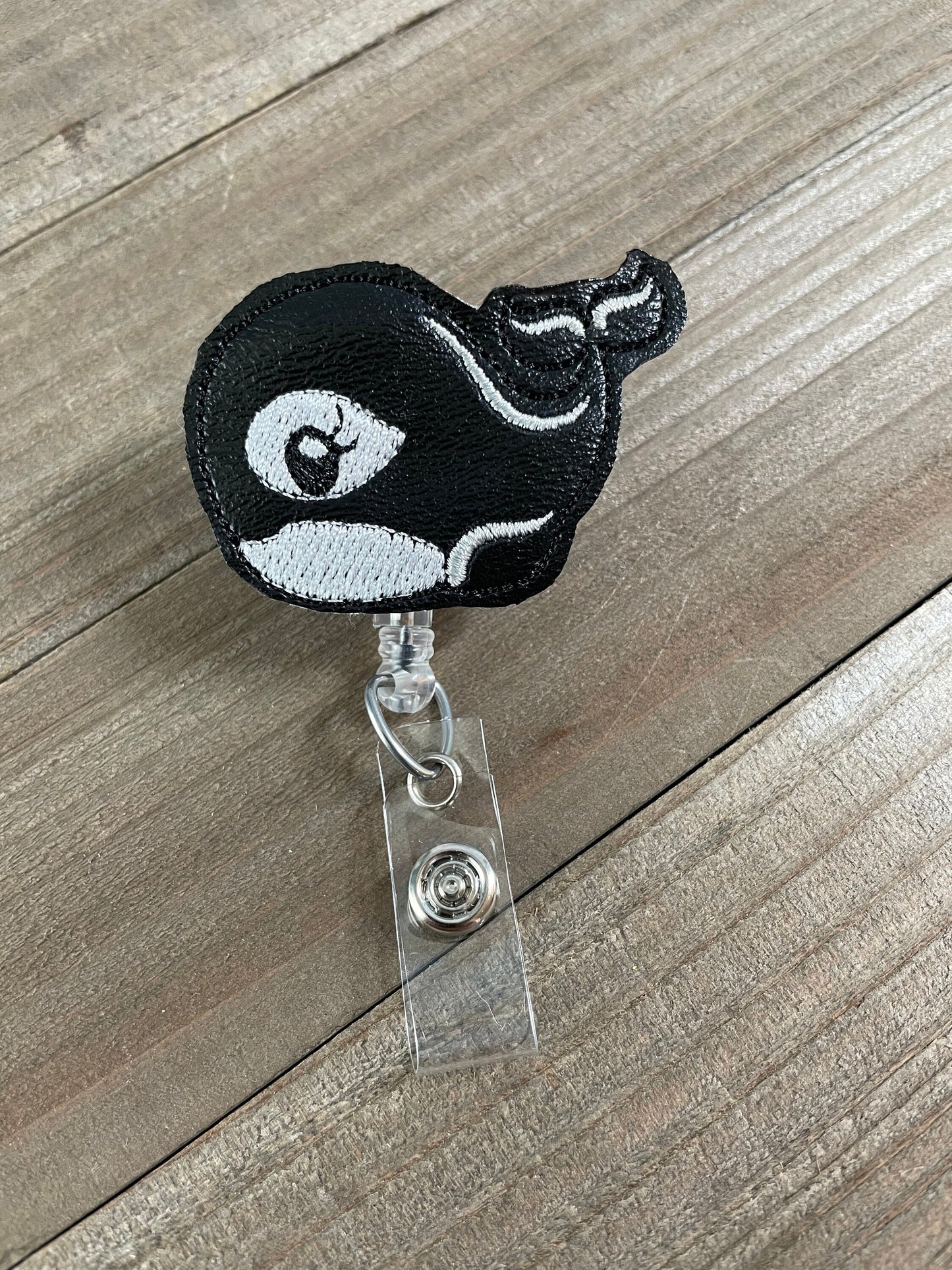 Orca Whale Retractable Badge Reel Name Tag Holder