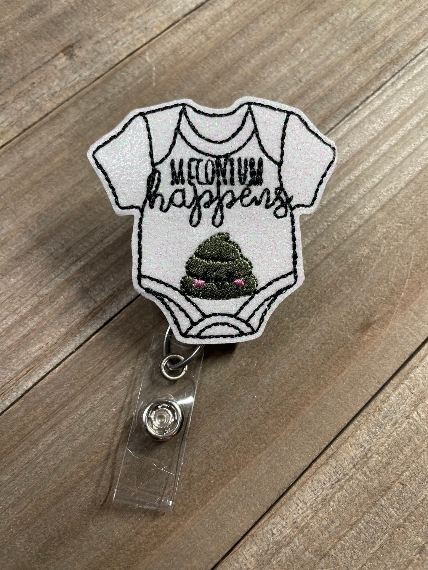 NICU Meconium Happens Retractable Badge Ree