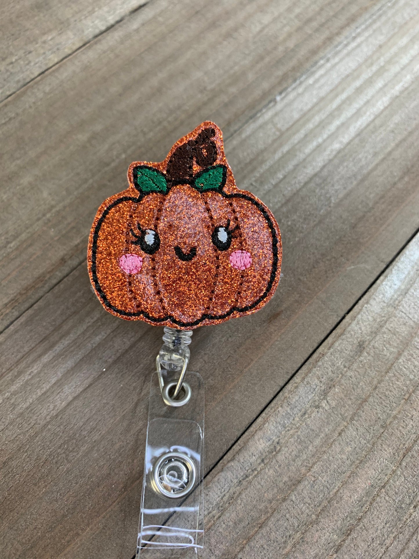 Happy Fall Pumpkin Retractable Badge Reel