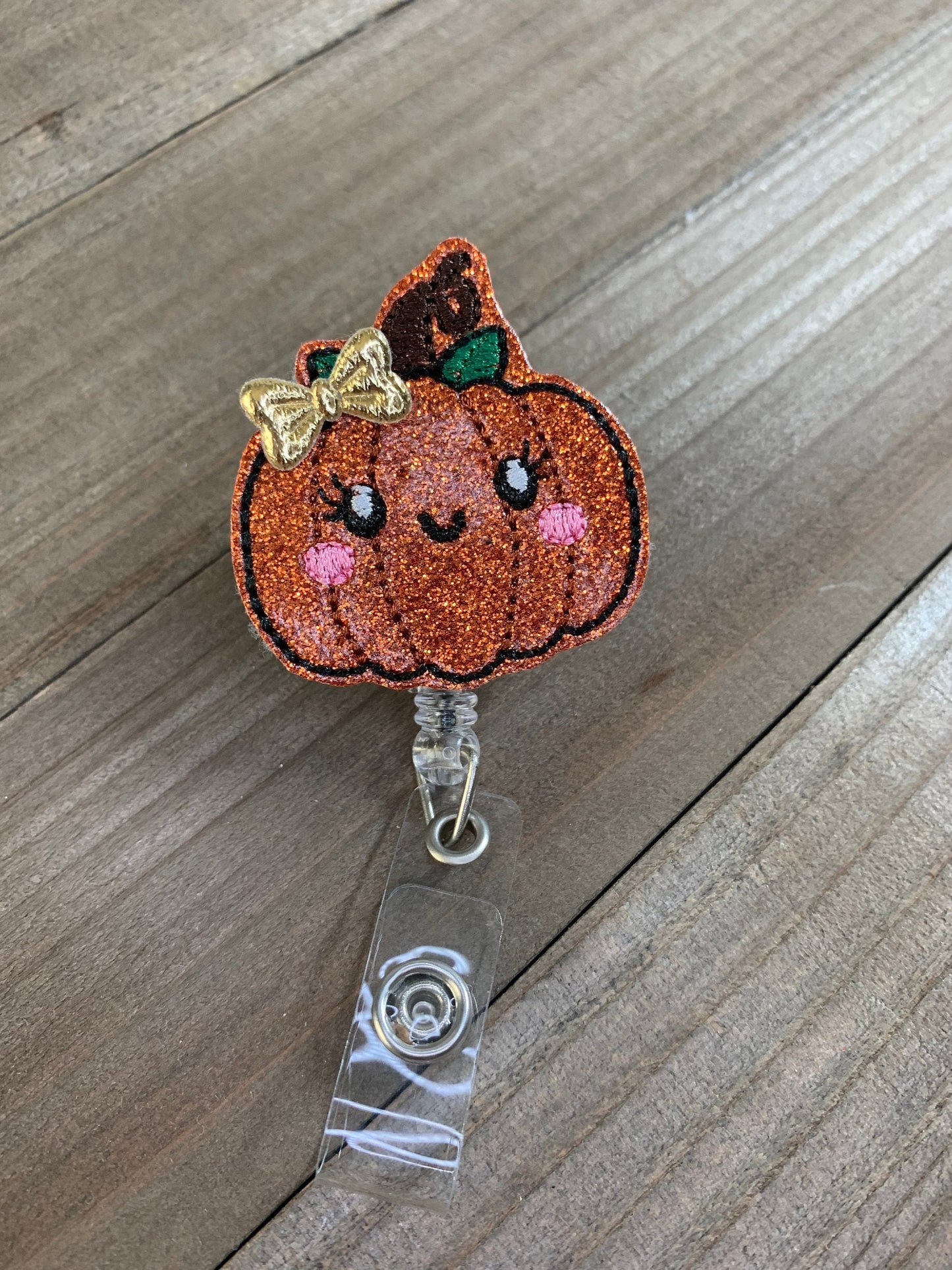 Happy Fall Pumpkin Retractable Badge Reel