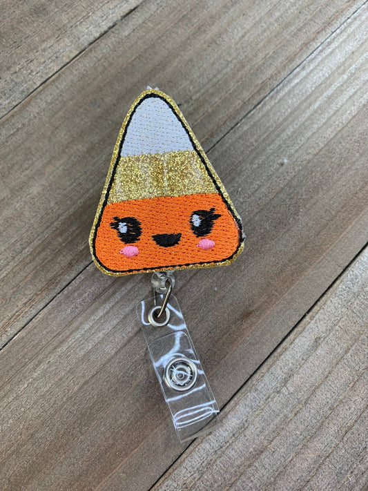 Fall Halloween Candy Corn Retractable Badge Reel