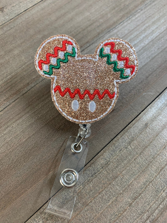 Gingerbread Christmas Mr Mouse Badge Reel