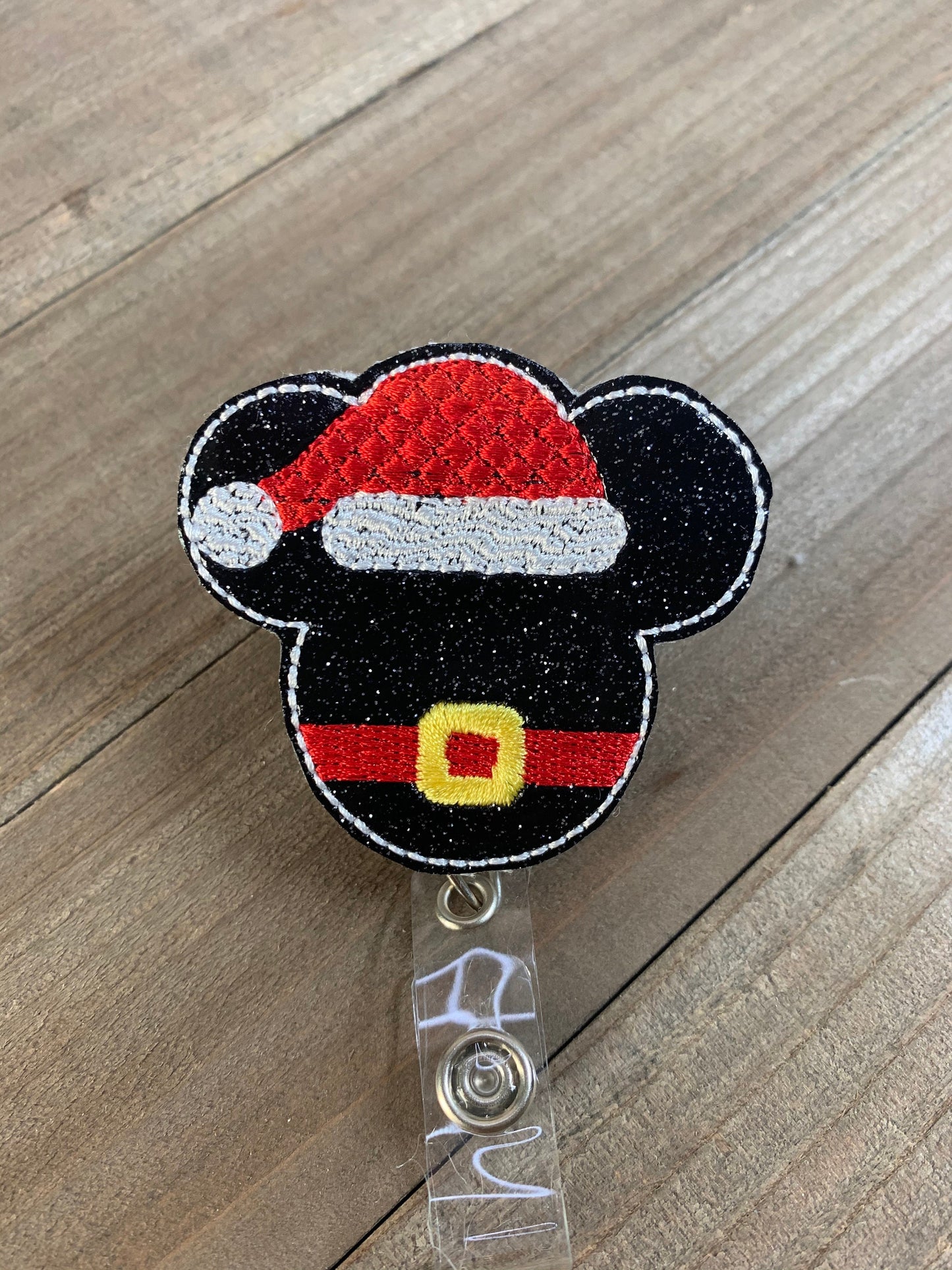 Christmas Santa Mr Mouse Badge Reel