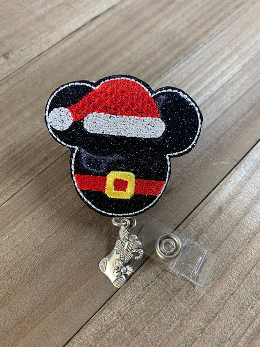 Christmas Santa Mr Mouse Badge Reel