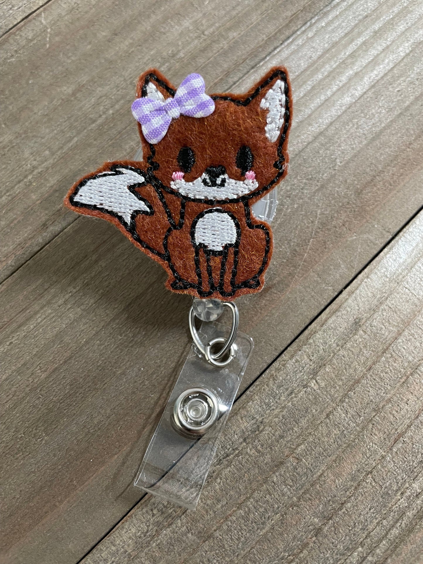 Sassy Fox Retractable Badge Reel Name Tag Holder