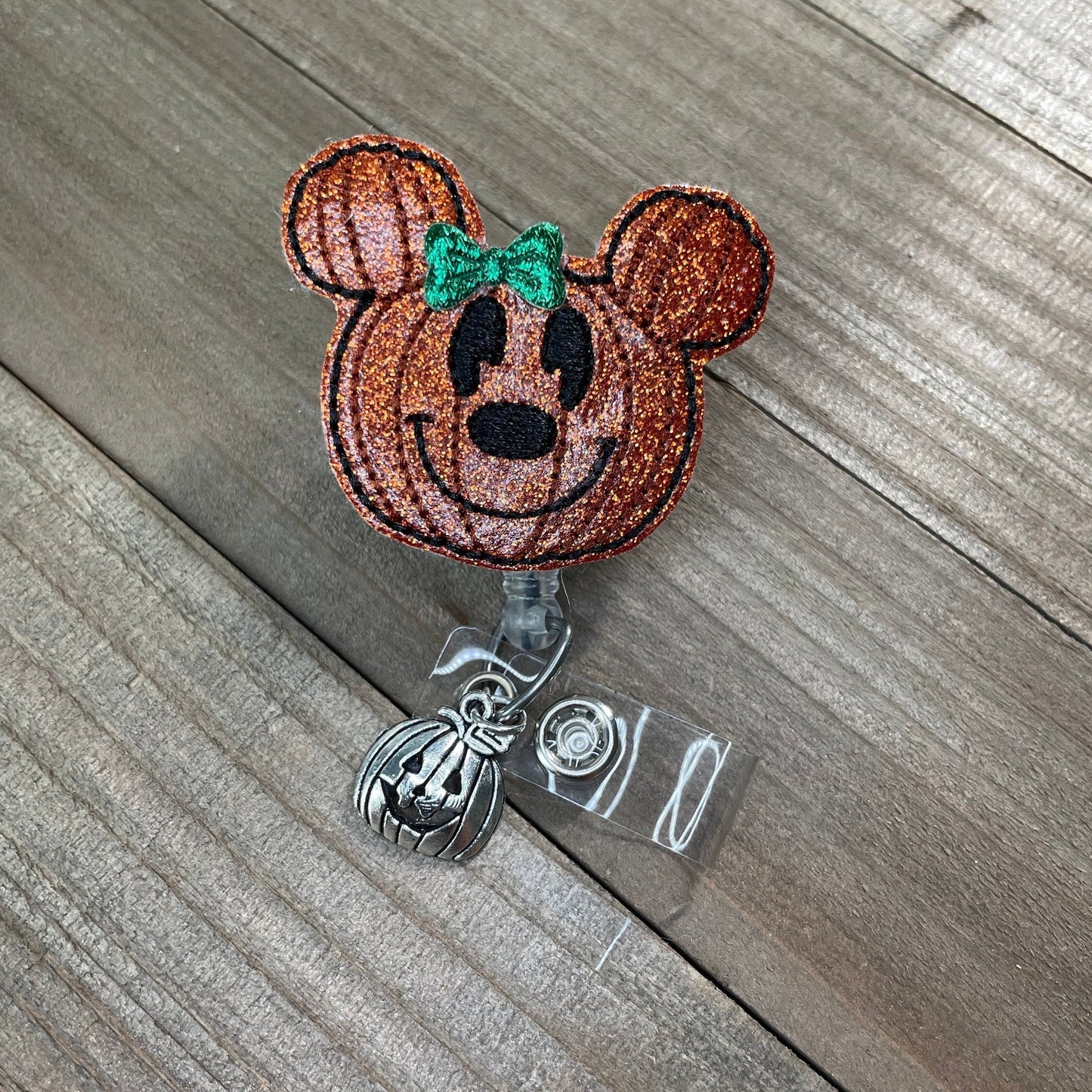 Spooky Pumpkin Mr Mouse Retractable Badge Reel