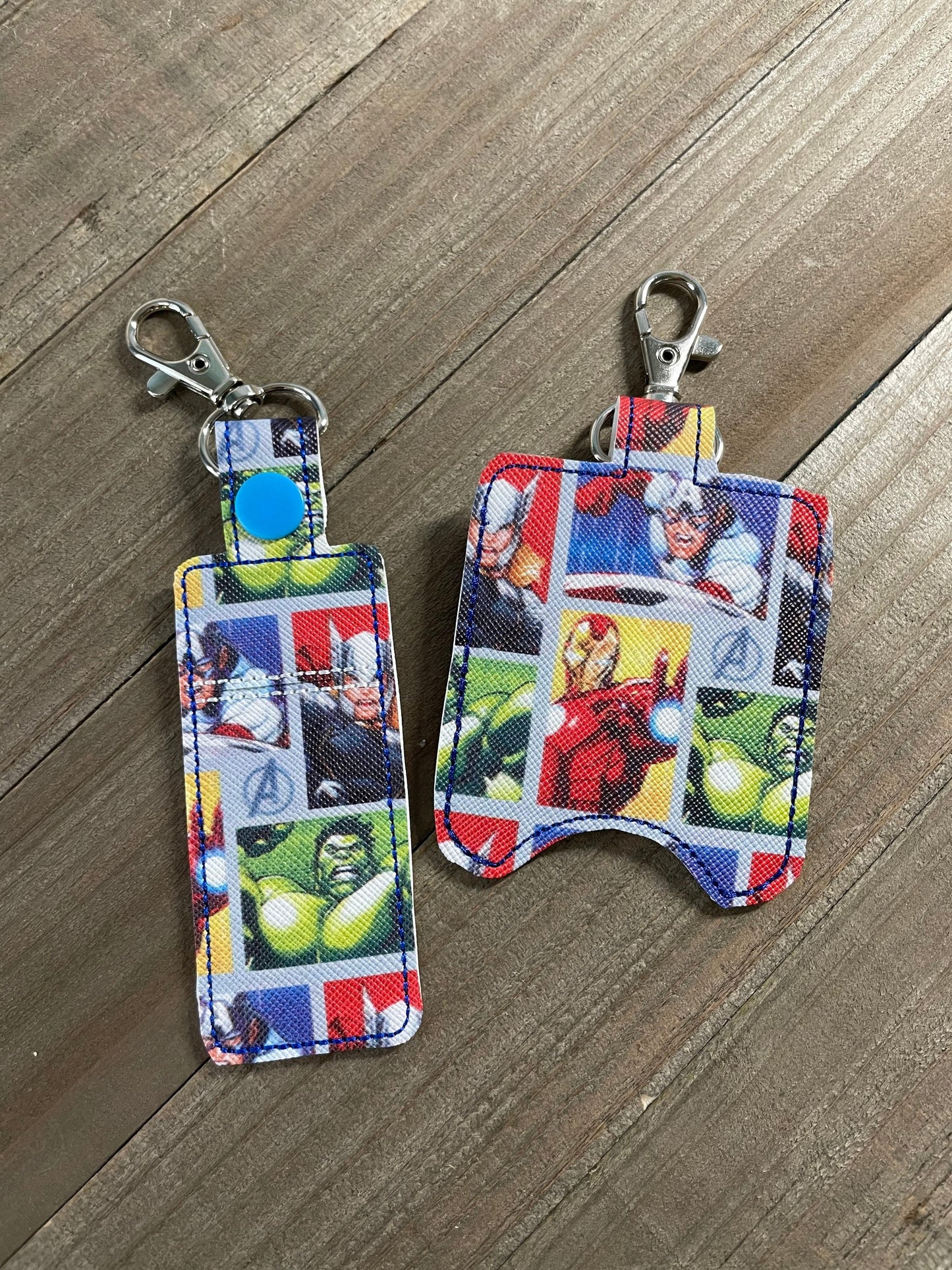 Superhero Sanitizer Holder Keychain Backpack Charm