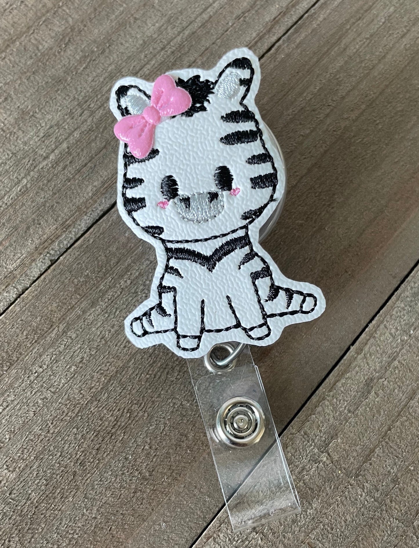 Sassy Zebra Retractable Badge Reel Name Tag Holder