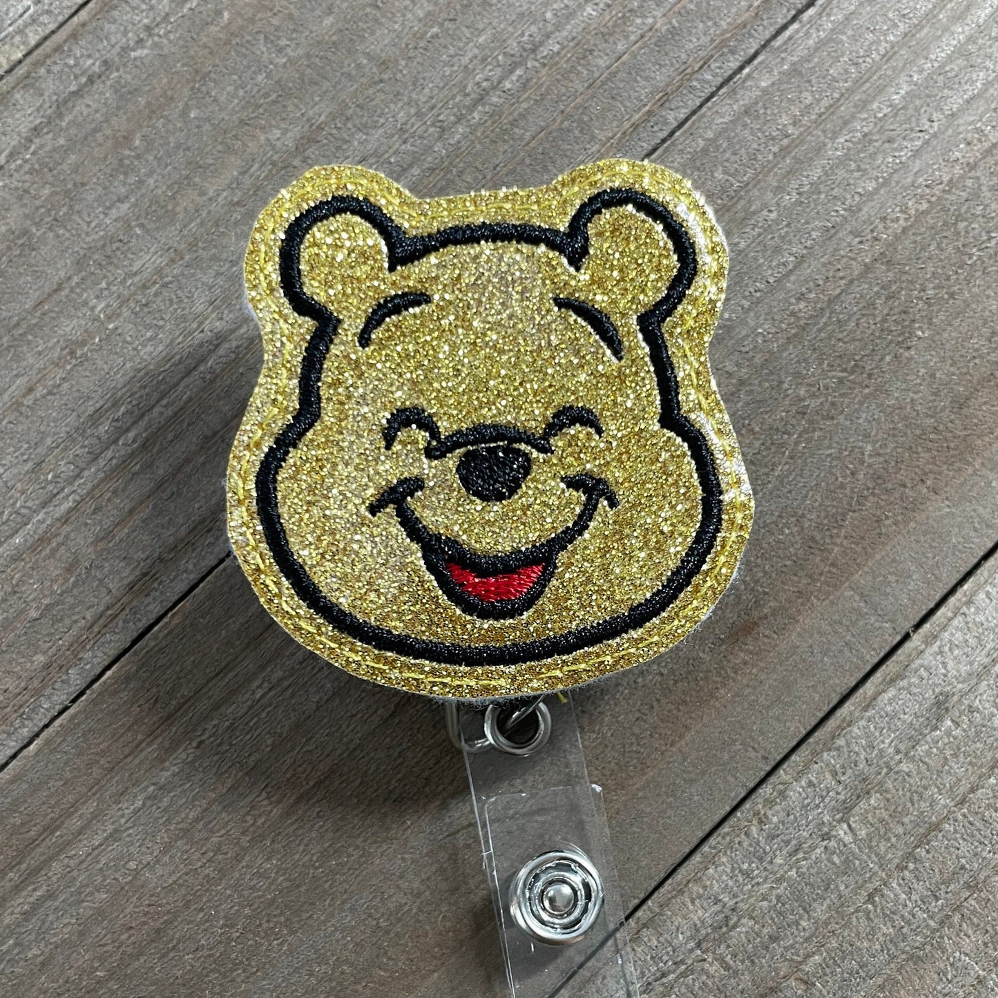 Silly Pooh Honey Bear Retractable Badge Reel Name Tag