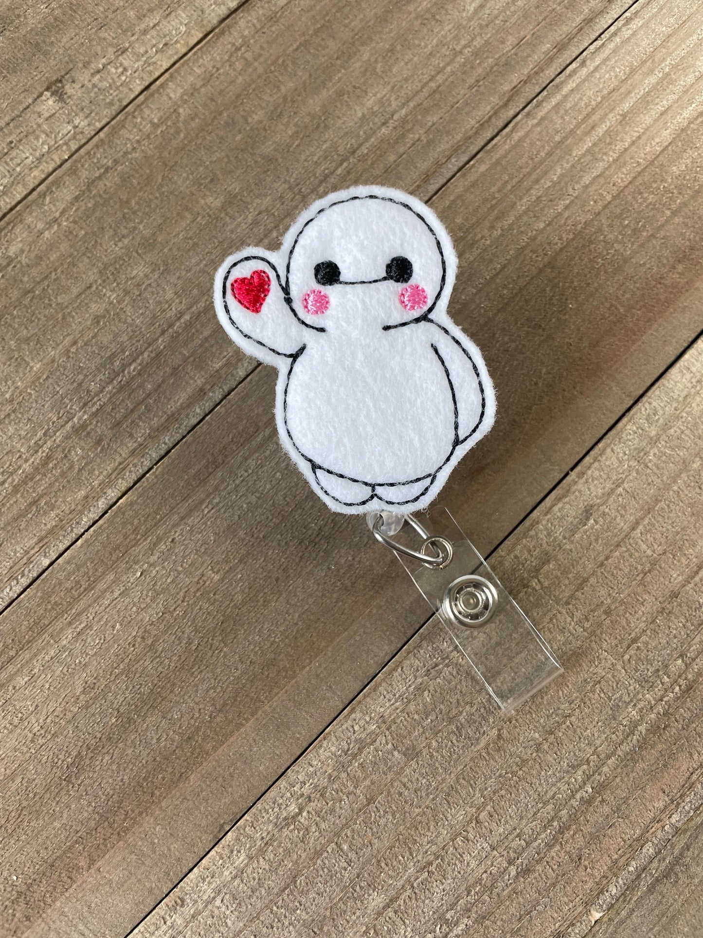 Baymax Heart in Hand Big Hero 6 Retractable Badge Reel