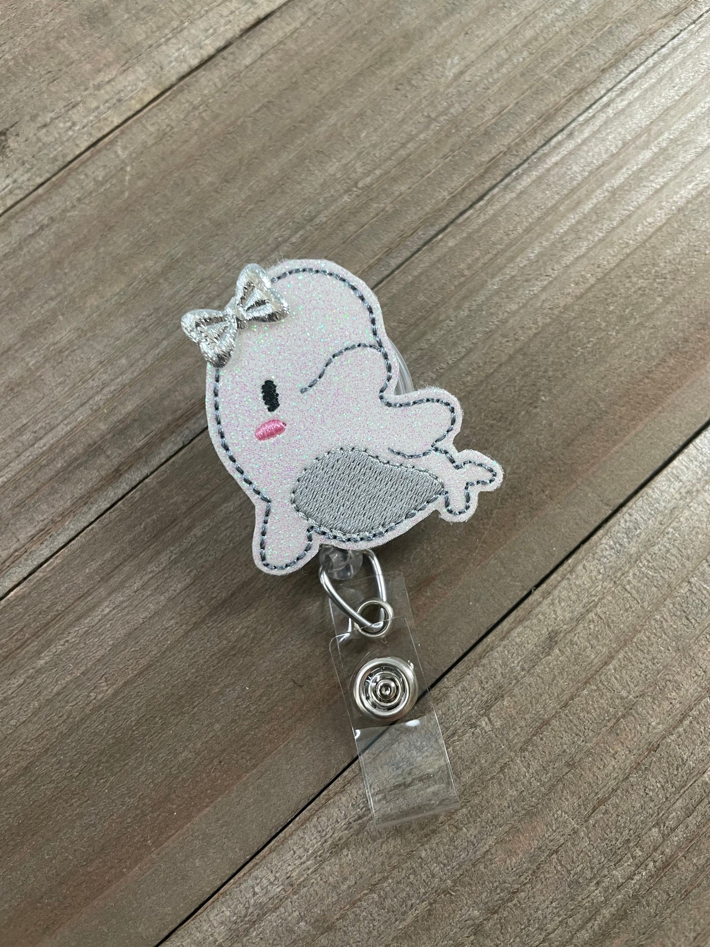 Beluga Whale Badge Retractable Badge Reel Name Tag