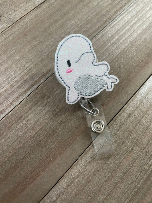 Beluga Whale Badge Retractable Badge Reel Name Tag