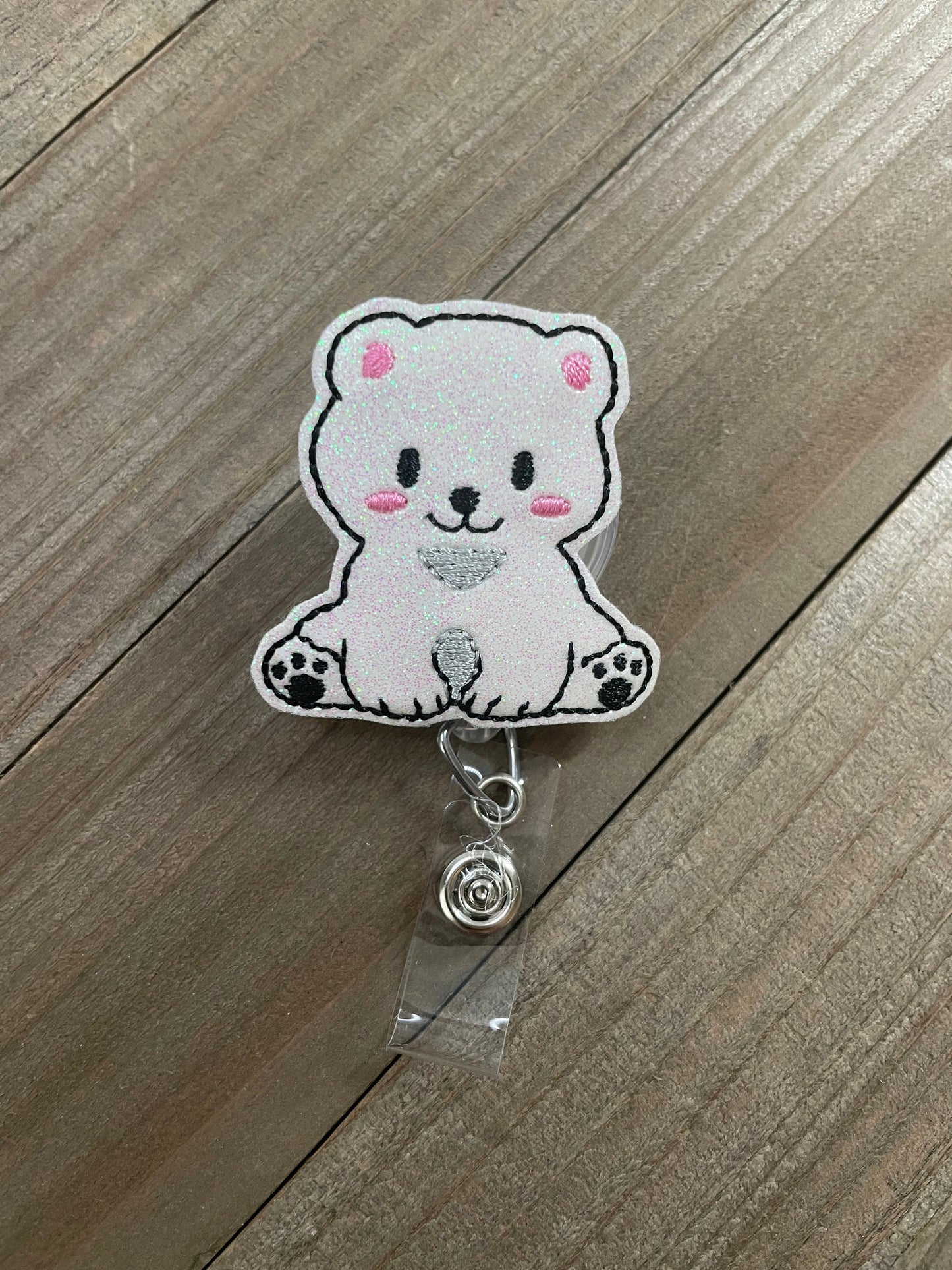 Polar Bear Friend Retractable Badge Reel Name Tage Holder