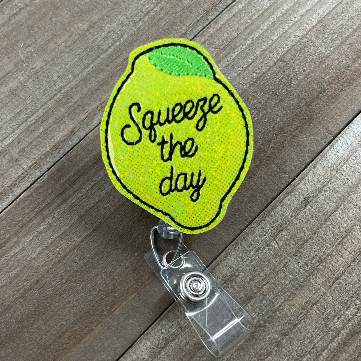 Squeeze the Day Lemon Retractable Badge Reel